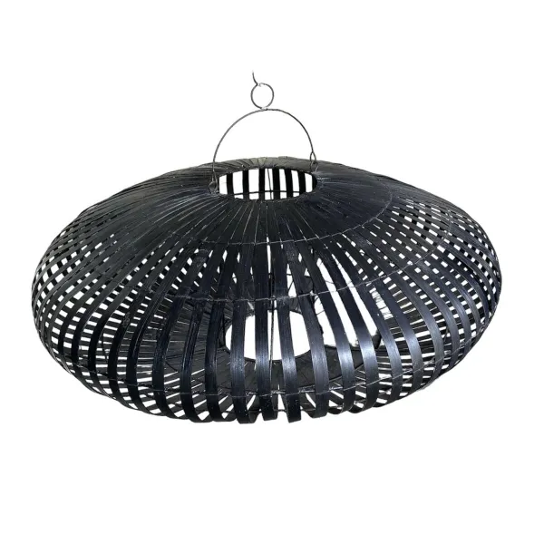 Lempos gaubtas Home ESPRIT Juoda Bambukas 80 x 80 x 30 cm