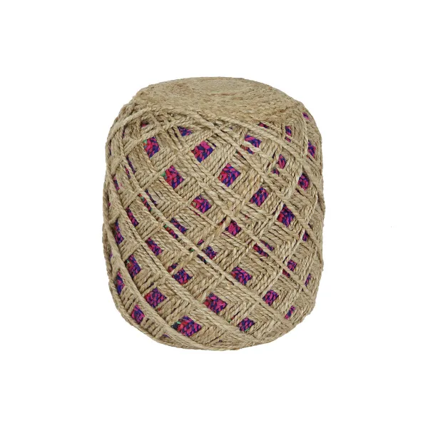 подставка для ног Home ESPRIT Коричневый Разноцветный Джут 40 x 40 x 45 cm