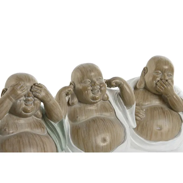 Dekoratīvās figūriņas Home ESPRIT Balts Zaļš Buda Austrumniecisks 10 x 9 x 10,5 cm (3 gb.)