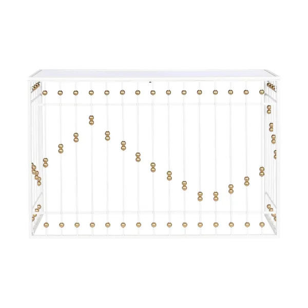 Salė Home ESPRIT Balta Auksinis 120 x 40 x 80 cm