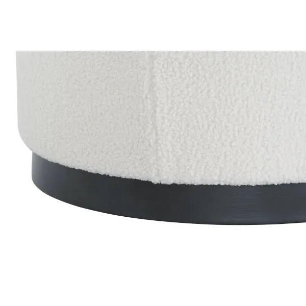Atrama pėdoms DKD Home Decor Balta Juoda Poliesteris Medžio MDF Scandi 60 x 60 x 45 cm (3 vnt.)