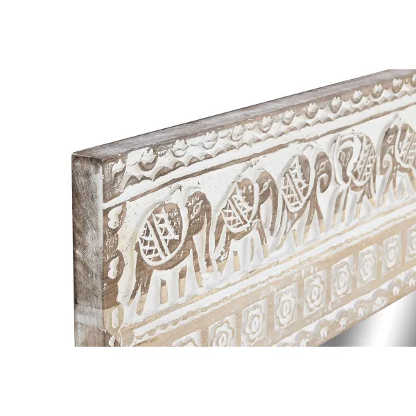Настенное зеркало Home ESPRIT Белый Натуральный Слон Индиец 83 x 4 x 121 cm