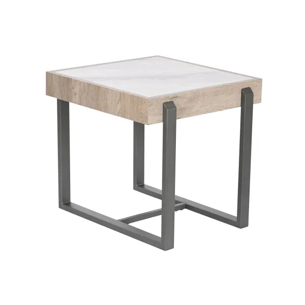 Šoninis staliukas Home ESPRIT Balta Pilka Natūralus Metalinis 50 x 50 x 50 cm