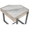 Sivupöytä Home ESPRIT Valkoinen Harmaa Luonnollinen Metalli 50 x 50 x 50 cm