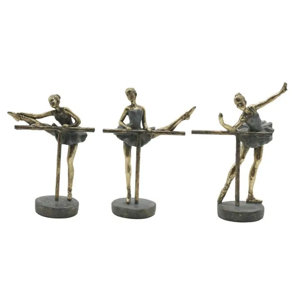 Dekoratīvās figūriņas Home ESPRIT Pelēks Bronza Baletdejotājs 14 x 8 x 20 cm (3 gb.)