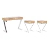 Stalas su stalčiais Home ESPRIT Ruda Sidabras Šviesiai rudas 110 x 40 x 76 cm 110 x 41,5 x 76 cm (3 Dalys)