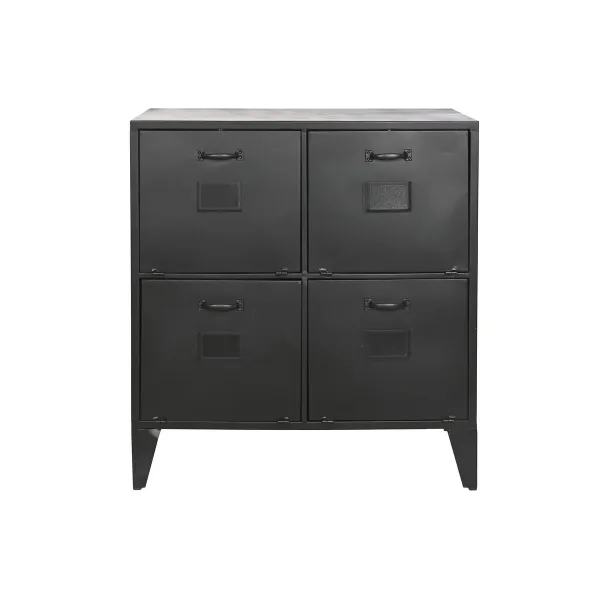 Kumode Home ESPRIT Melns Metāls Loft 75 x 45 x 80 cm