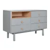 Komoda Home ESPRIT Mėlyna Pilka Natūralus polipropileno Medžio MDF 120 x 40 x 75 cm