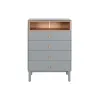 Тумба с ящиками Home ESPRIT Синий Серый полипропилен Деревянный MDF 80 x 40 x 117 cm