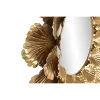 Настенное зеркало Home ESPRIT Позолоченный Лист растения 76,5 x 8 x 76,5 cm