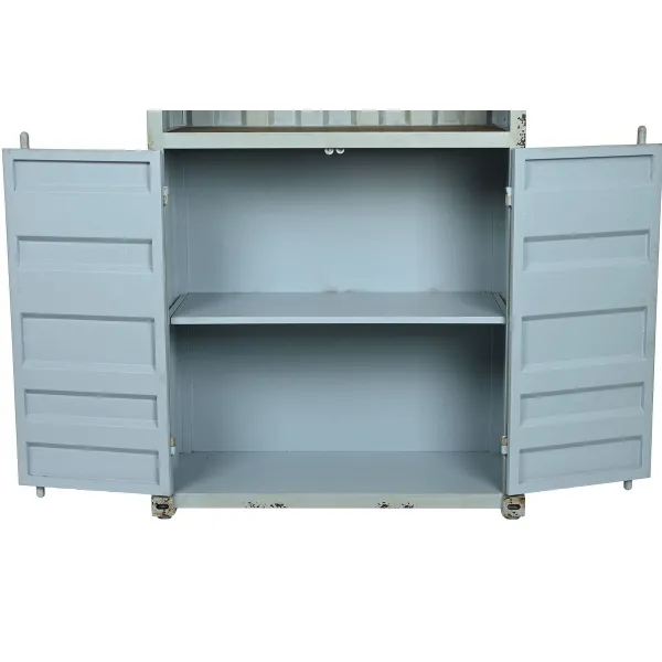 Hyllyt Home ESPRIT Turkoosi Taivaansininen Metalli Puu MDF 87 x 44 x 168,5 cm
