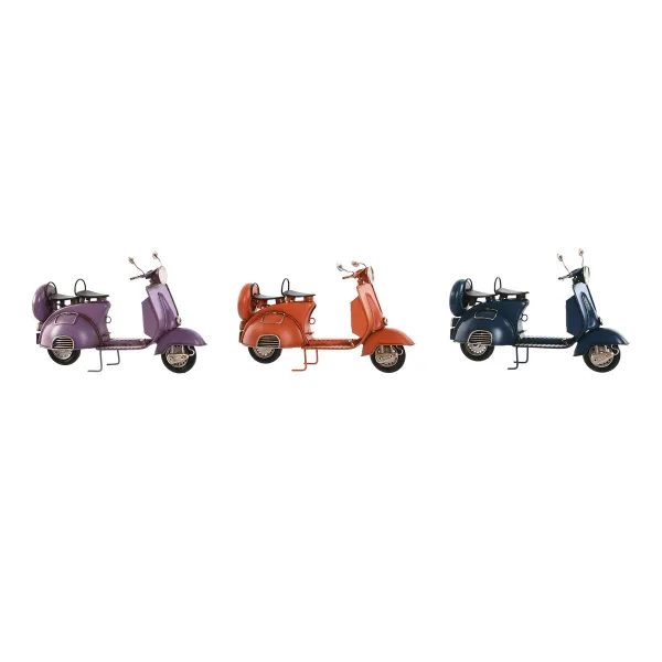 Dekoratyvinė figūrėlė Home ESPRIT Motociklas Mėlyna Oranžinė Alyvinė Vintage 26 x 10 x 17 cm (3 vnt.)