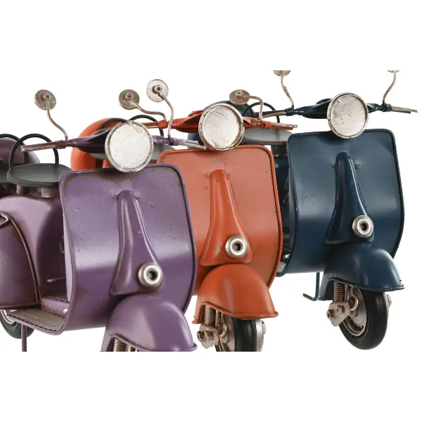Dekoratyvinė figūrėlė Home ESPRIT Motociklas Mėlyna Oranžinė Alyvinė Vintage 26 x 10 x 17 cm (3 vnt.)
