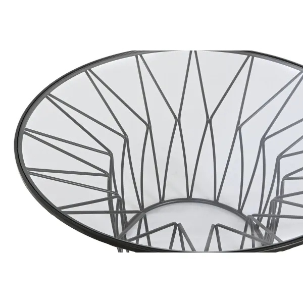 Кофейный столик Home ESPRIT Металл Стеклянный 85 x 85 x 39 cm