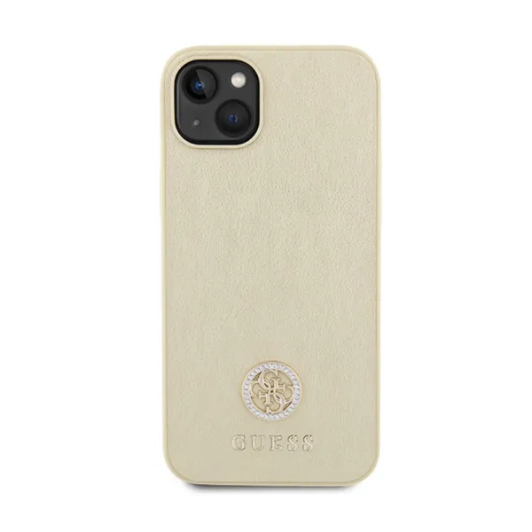 Guess 4G Strass Metal Logo - Case for iPhone 15 (Gold)