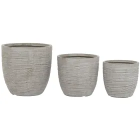 Kukkaruukkusetti Home ESPRIT Beige Lasikuitu Magnesium 45 x 45 x 43 cm (3 osaa)