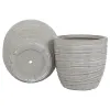 Set of Planters Home ESPRIT Beige Fibreglass Magnesium 45 x 45 x 43 cm (3 Units)