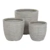 Set of Planters Home ESPRIT Beige Fibreglass Magnesium 45 x 45 x 43 cm (3 Units)