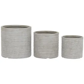 Набор кашпо Home ESPRIT Бежевый Стекловолокно магний 44,5 x 44,5 x 44 cm (3 штук)