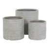 Set of Planters Home ESPRIT Beige Fibreglass Magnesium 44,5 x 44,5 x 44 cm (3 Units)