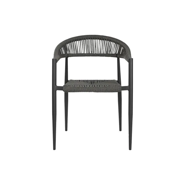 Садовое кресло Home ESPRIT Melns Tumši pelēks Alumīnijs Rotangpalma 56 x 60 x 78 cm