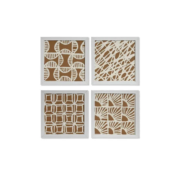 Set of 4 pictures Home ESPRIT Paperi Kristalli 22 x 2 x 22 cm