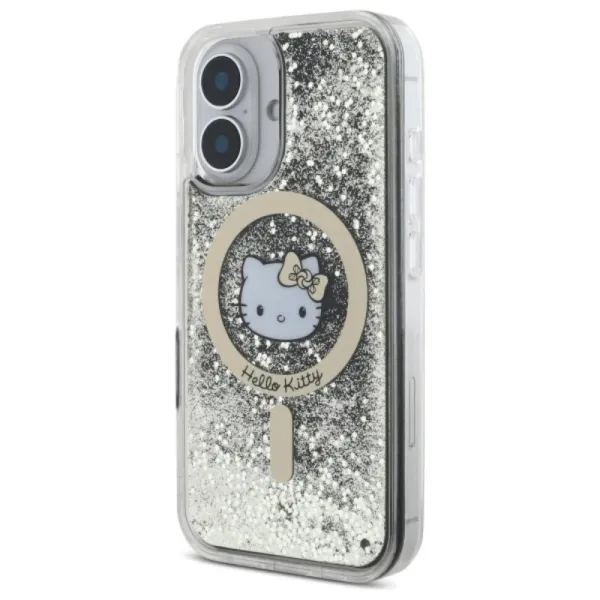 Hello Kitty Liquid Glitter Fever MagSafe - Case for iPhone 16 (black/gold)