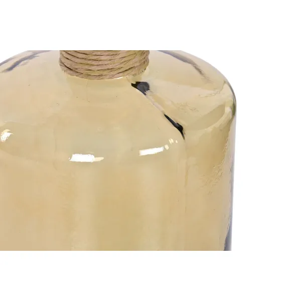 Vase Home ESPRIT Yellow Rope Tempered Glass 25 x 25 x 75 cm
