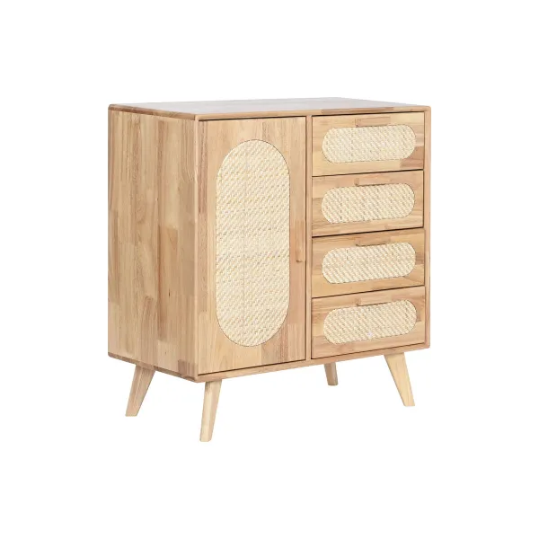 Sideboard Home ESPRIT Natural Metal Rattan Rubber wood 73,5 x 35 x 78 cm