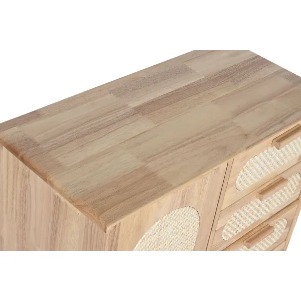 Sideboard Home ESPRIT Natural Metal Rattan Rubber wood 73,5 x 35 x 78 cm