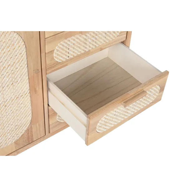 Sideboard Home ESPRIT Natural Metal Rattan Rubber wood 73,5 x 35 x 78 cm