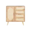 Sideboard Home ESPRIT Natural Metal Rattan Rubber wood 73,5 x 35 x 78 cm