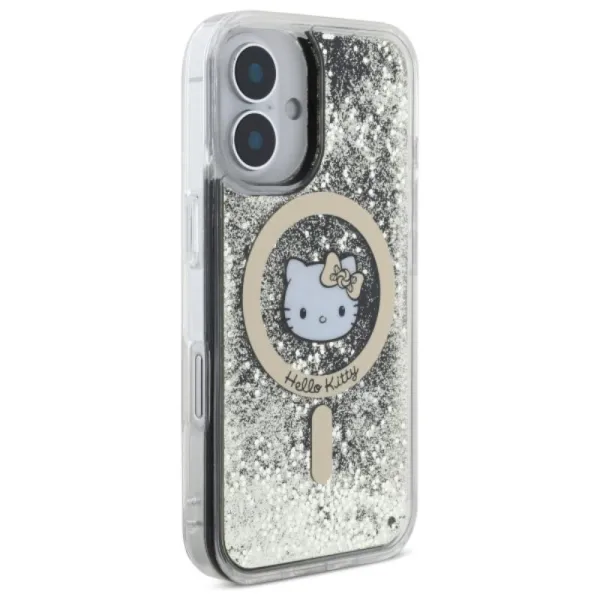 Hello Kitty Liquid Glitter Fever MagSafe - Case for iPhone 16 (black/gold)