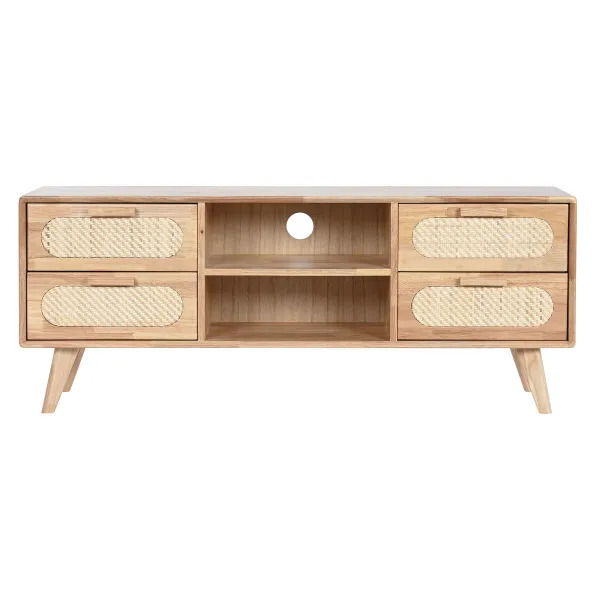 Televizoriaus baldai Home ESPRIT Natūralus Metalinis Kaučiukmedžio mediena 120 x 30 x 48 cm