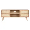 Televizoriaus baldai Home ESPRIT Natūralus Metalinis Kaučiukmedžio mediena 120 x 30 x 48 cm