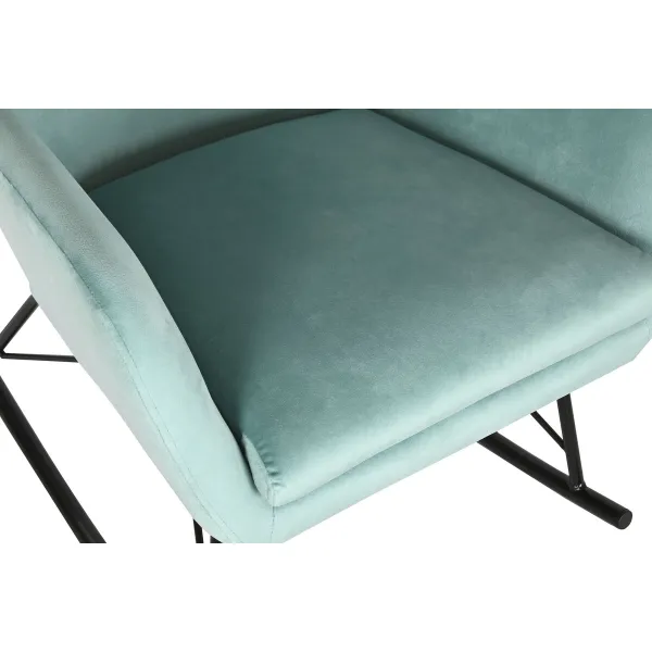 Keinutuoli Home ESPRIT Musta Taivaansininen Polyesteri Metalli 68 x 90 x 92 cm