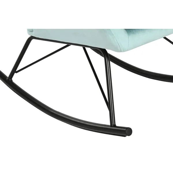 Siūbuojanti kėdė Home ESPRIT Juoda Dangaus mėlynumo Poliesteris Metalinis 68 x 90 x 92 cm