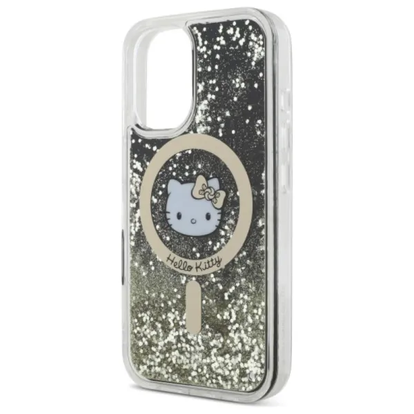 Hello Kitty Liquid Glitter Fever MagSafe - Case for iPhone 16 (black/gold)