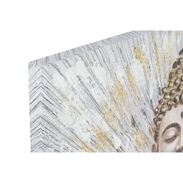 Drobė Home ESPRIT Balta Ruda Rusvai gelsva Auksinis Buda Rytietiškas 70 x 3 x 100 cm (2 vnt.)