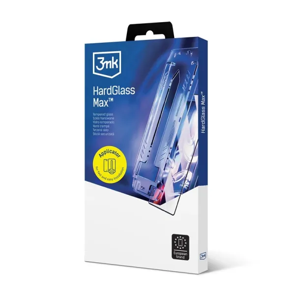 3mk HardGlass Max - Tempered Glass with Applicator for iPhone 16 Pro / iPhone 17 (Black)