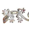 Sienu dekors Home ESPRIT Daudzkrāsains Ķirzaka Vidusjūra 10 x 4 x 22 cm (2 gb.)