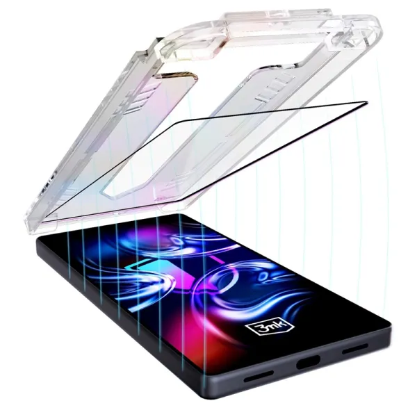 3mk HardGlass Max - Tempered Glass with Applicator for iPhone 16 Pro / iPhone 17 (Black)