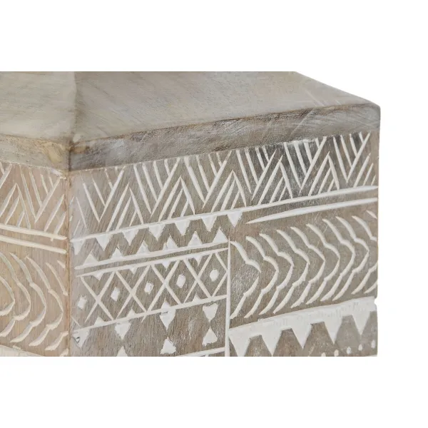 Vāze Home ESPRIT Balts Dabisks Mango koks Koloniāls 18 x 18 x 30,5 cm