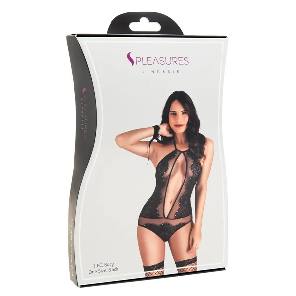 Underwear Set S Pleasures Black (One size)