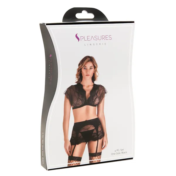 Underwear Set S Pleasures Black (One size)