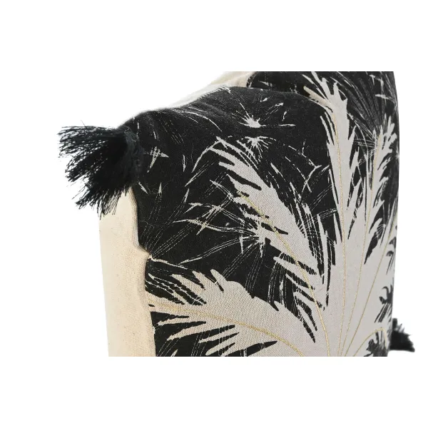 spilvens Home ESPRIT Melns Boho Palmas koks 45 x 5 x 45 cm