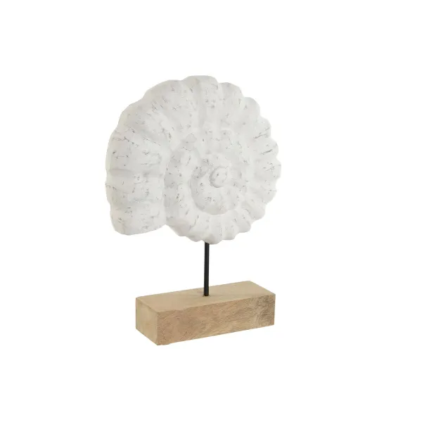 Koristehahmo Home ESPRIT Valkoinen Luonnollinen Välimeren Kotilo 29 x 7,5 x 38,5 cm