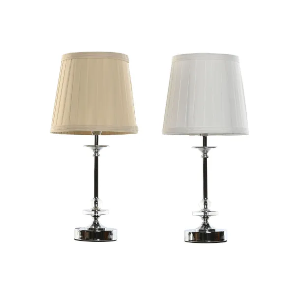 Galda lampa Home ESPRIT Balts Bēšs Metāls 25 W 220 V 20 x 20 x 43 cm (2 gb.)