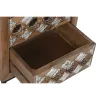 Kumode Home ESPRIT Brūns Melns Sudrabains Mango koks spogulis Indietis 45 x 35 x 105 cm