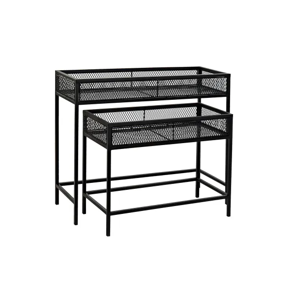 Набор кашпо Home ESPRIT Чёрный Металл 70 x 25 x 60 cm